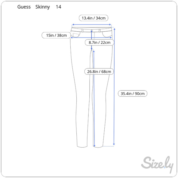 GUESS JEANS GIRLS SKINNY JEANS PANTS size 14 DENIM - Picture 5 of 5